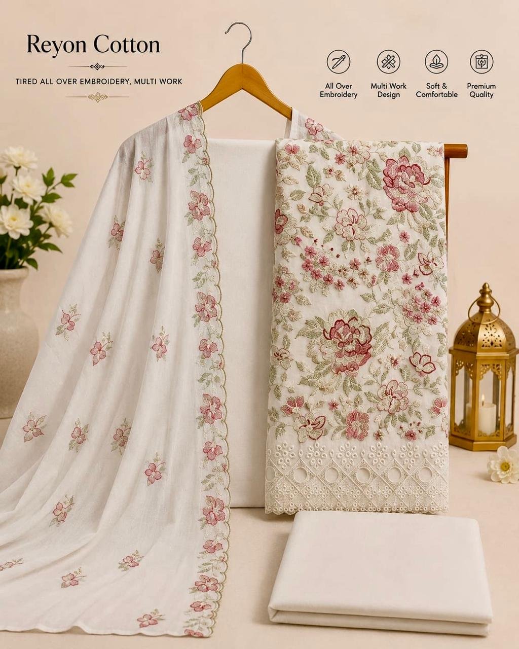 Pure reyon Cotton Fabric Designer Pc💜