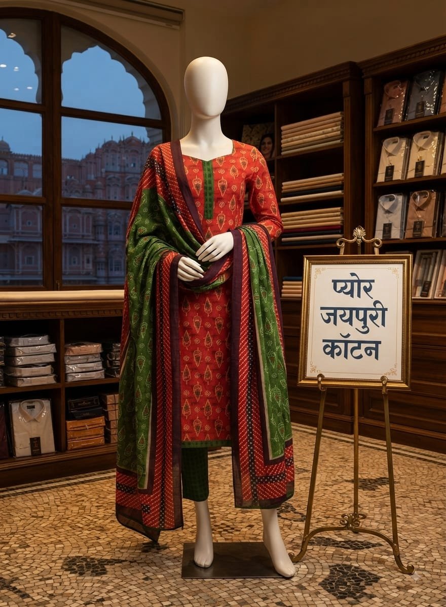 Dress Material Fabric : JAIPURI Cotton *