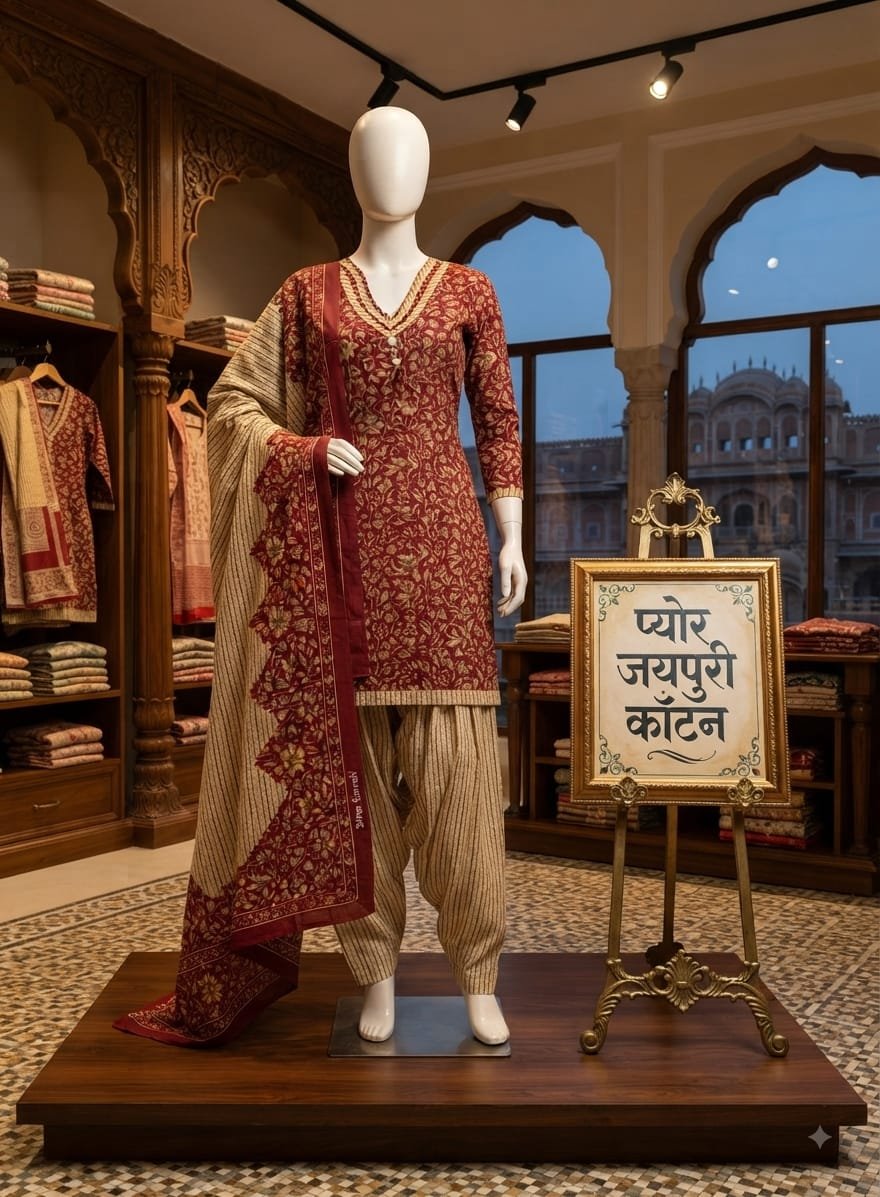 Dress Material Fabric : JAIPURI Cotton *