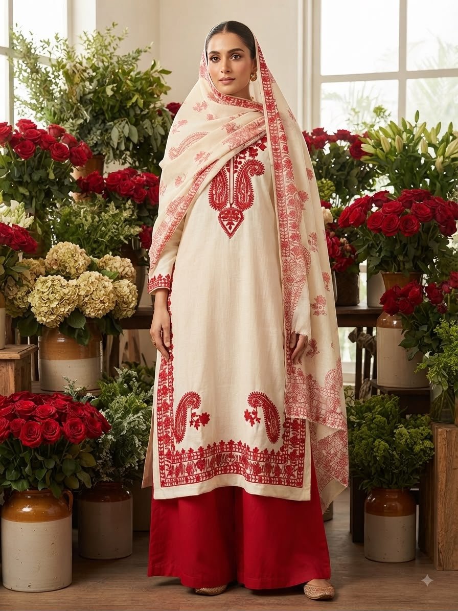 Rayon Fabric   👚Top. Pure Rayon cotton with neck & Daman Kashmiri work